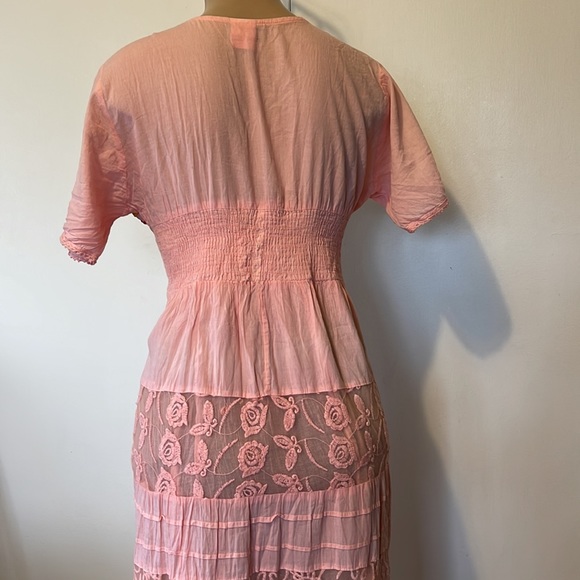 ROYAL MODA. Peach 🍑 color Embroidered, lace, buttons, Womens DRESS  size XL - Picture 8 of 16
